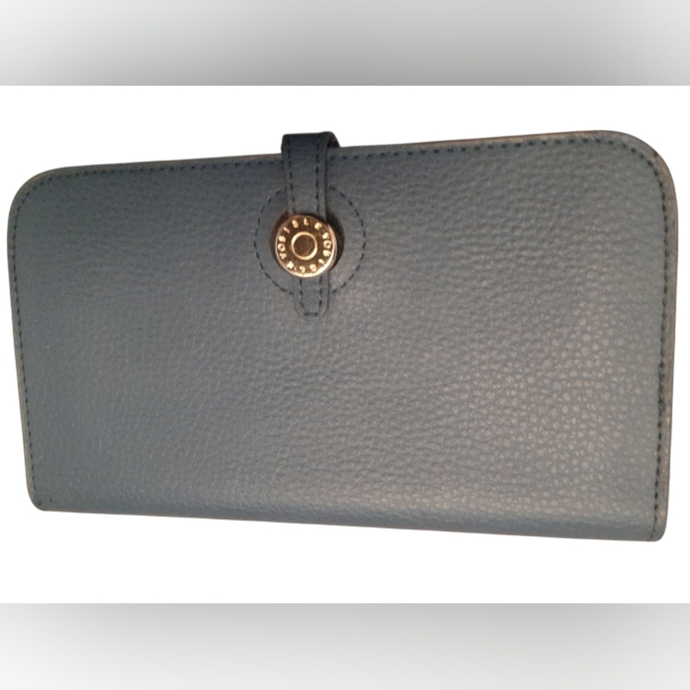 Chic Sisley Leather Dogon Blue Wallet Card Organizer
